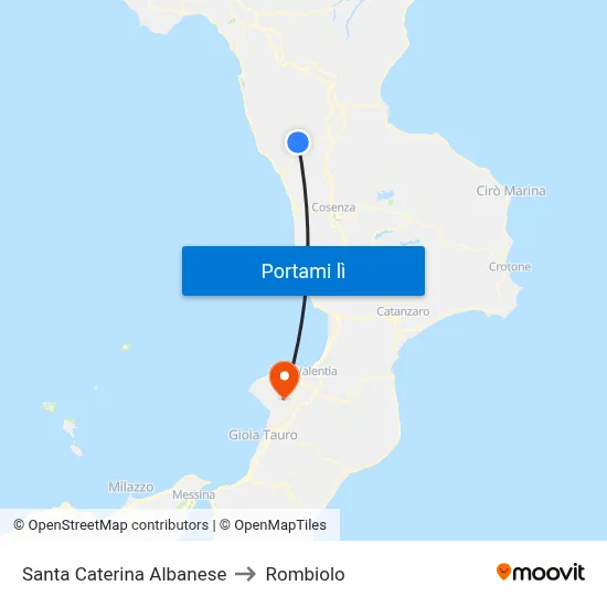 Santa Caterina Albanese to Rombiolo map