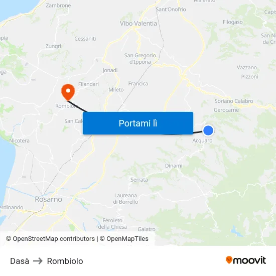 Dasà to Rombiolo map