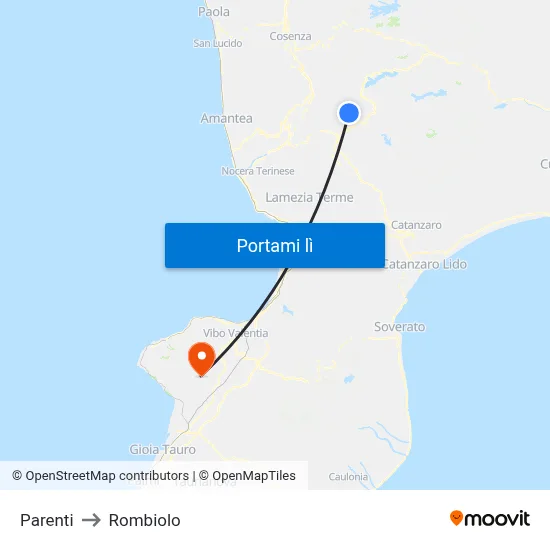 Parenti to Rombiolo map