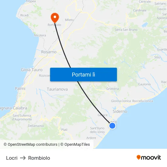 Locri to Rombiolo map