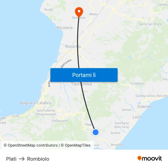 Platì to Rombiolo map