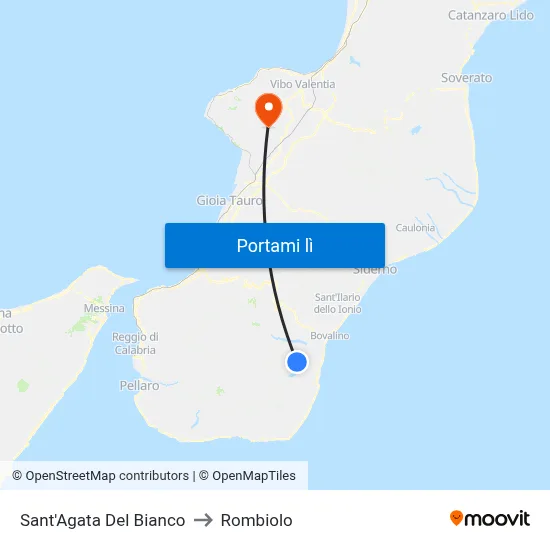 Sant'Agata Del Bianco to Rombiolo map