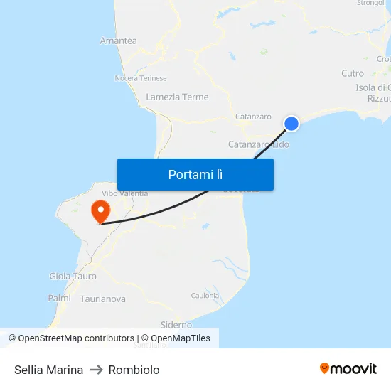 Sellia Marina to Rombiolo map
