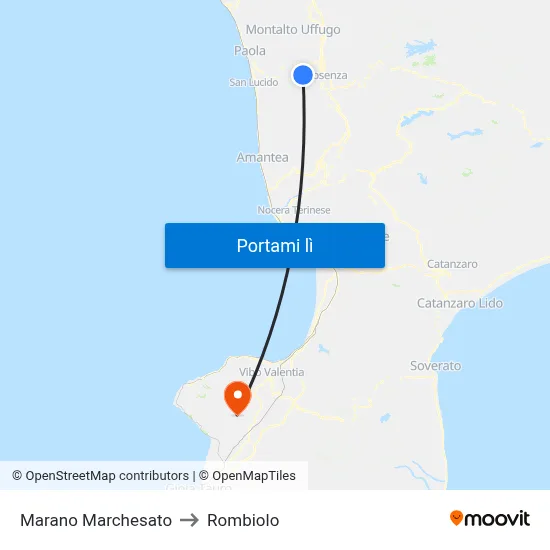 Marano Marchesato to Rombiolo map