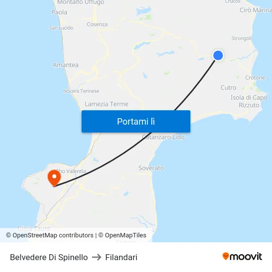 Belvedere Di Spinello to Filandari map