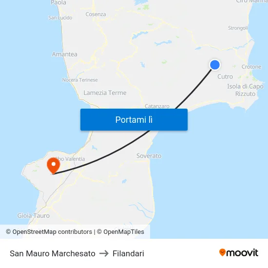 San Mauro Marchesato to Filandari map