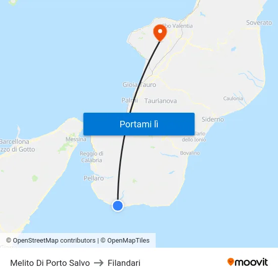 Melito Di Porto Salvo to Filandari map