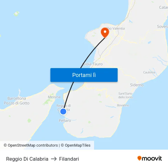 Reggio Di Calabria to Filandari map