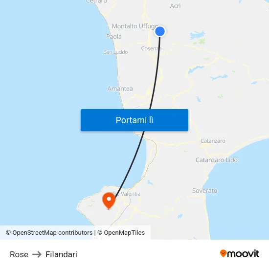 Rose to Filandari map