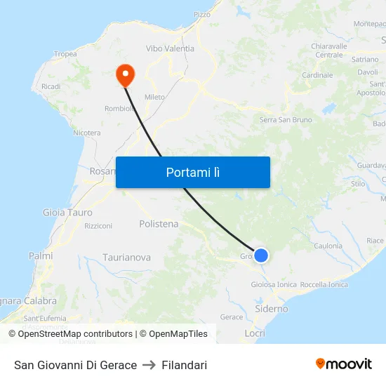 San Giovanni Di Gerace to Filandari map