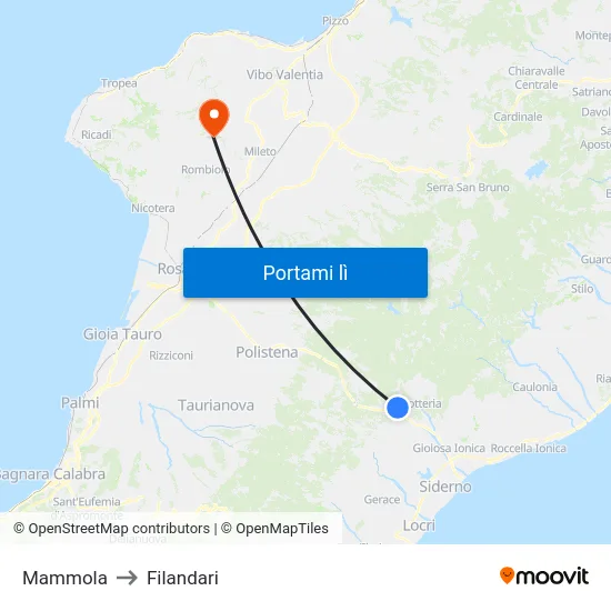Mammola to Filandari map