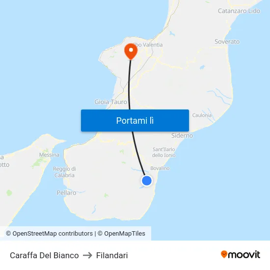 Caraffa Del Bianco to Filandari map