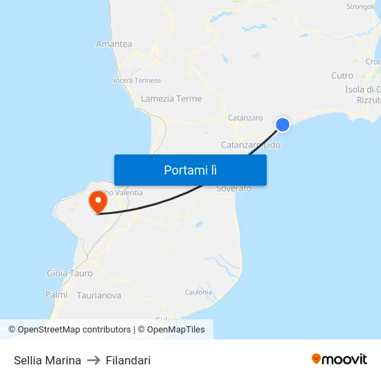 Sellia Marina to Filandari map