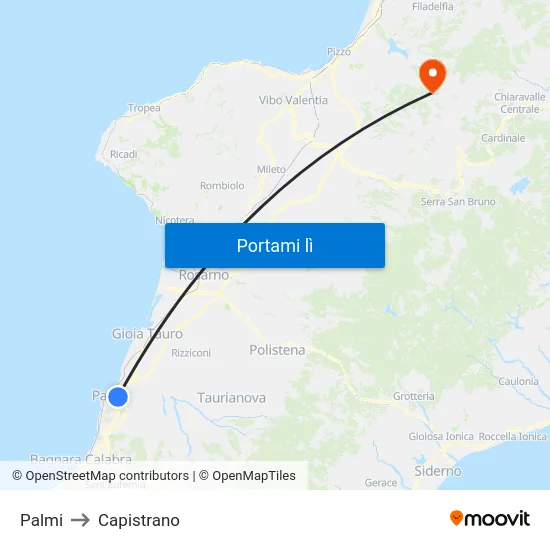 Palmi to Capistrano map