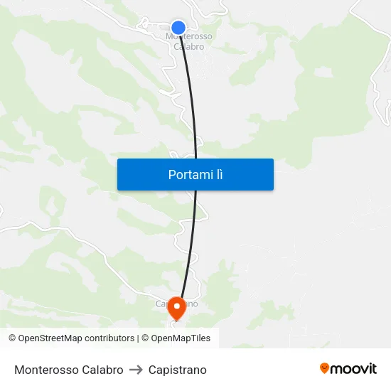 Monterosso Calabro to Capistrano map