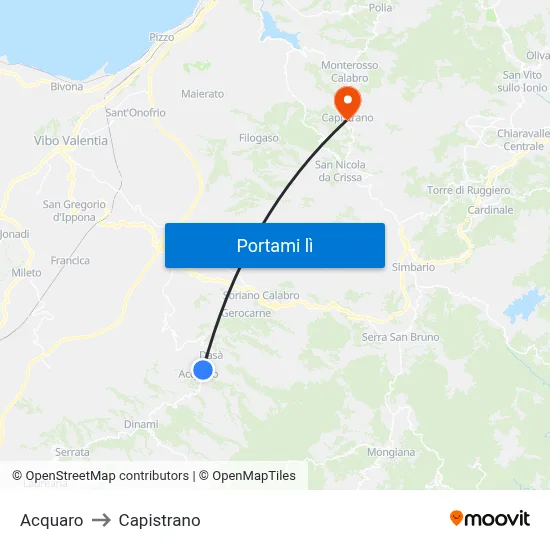 Acquaro to Capistrano map