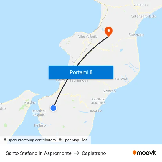 Santo Stefano In Aspromonte to Capistrano map