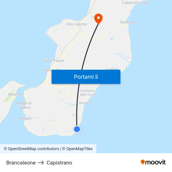 Brancaleone to Capistrano map