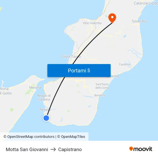 Motta San Giovanni to Capistrano map