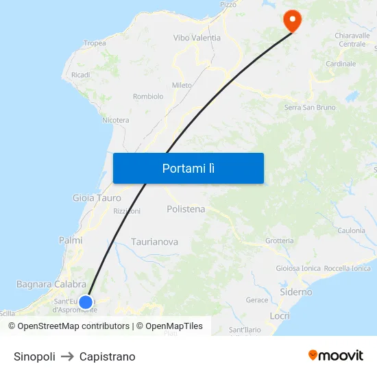 Sinopoli to Capistrano map
