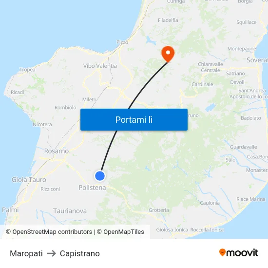 Maropati to Capistrano map