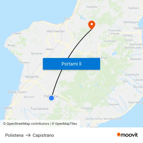 Polistena to Capistrano map