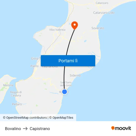 Bovalino to Capistrano map