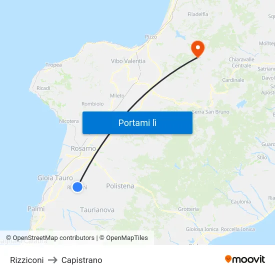Rizziconi to Capistrano map