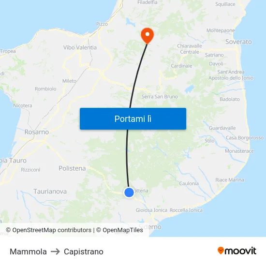 Mammola to Capistrano map