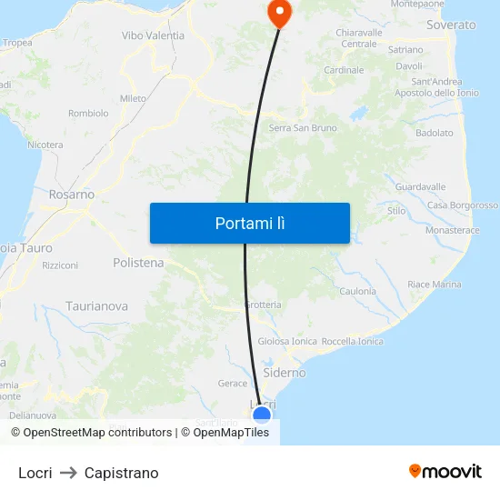 Locri to Capistrano map