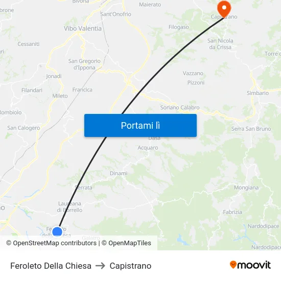Feroleto Della Chiesa to Capistrano map