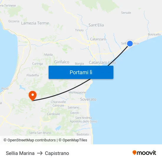 Sellia Marina to Capistrano map