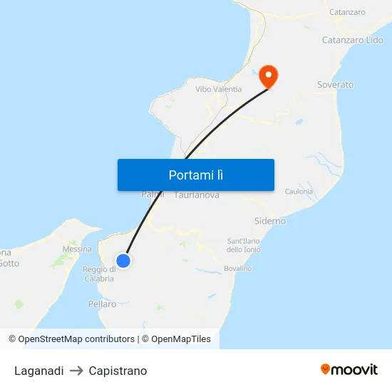 Laganadi to Capistrano map