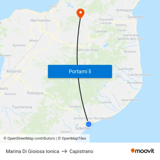 Marina Di Gioiosa Ionica to Capistrano map