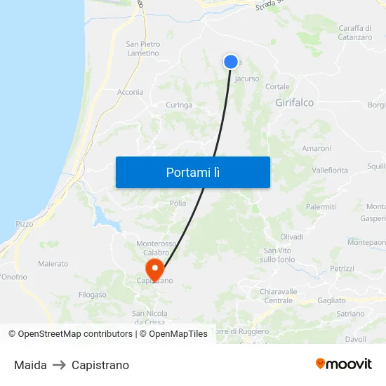 Maida to Capistrano map