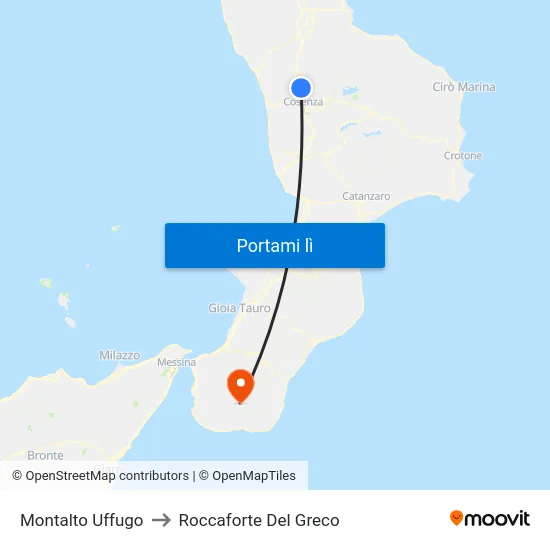 Montalto Uffugo to Roccaforte Del Greco map
