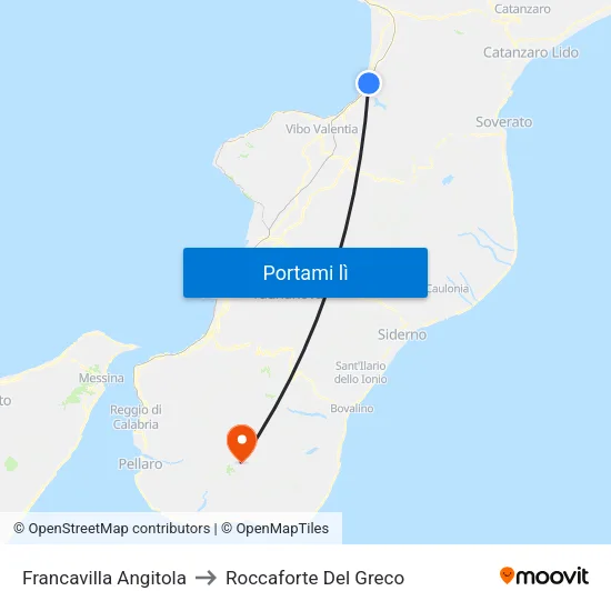 Francavilla Angitola to Roccaforte Del Greco map