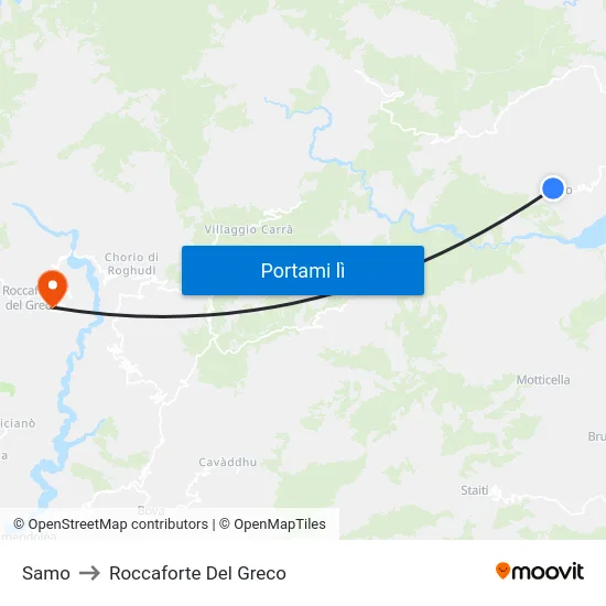 Samo to Roccaforte Del Greco map