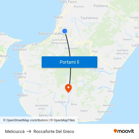 Melicuccà to Roccaforte Del Greco map