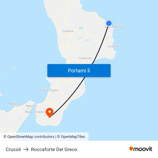 Crucoli to Roccaforte Del Greco map