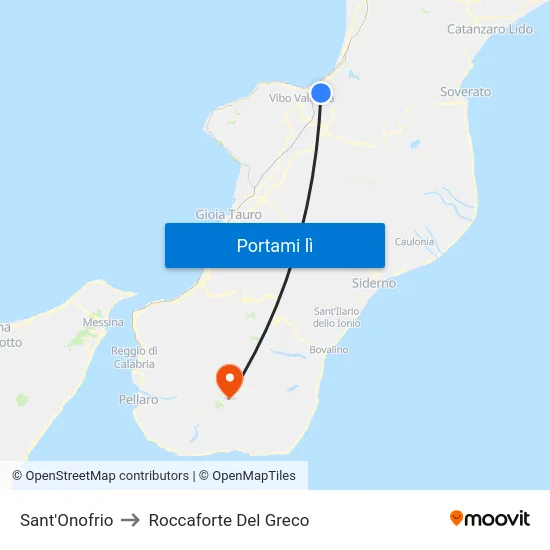 Sant'Onofrio to Roccaforte Del Greco map