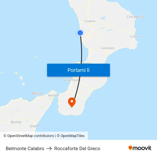 Belmonte Calabro to Roccaforte Del Greco map