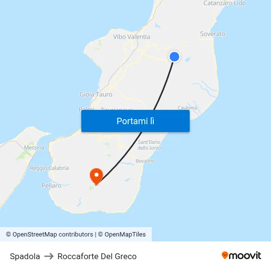 Spadola to Roccaforte Del Greco map