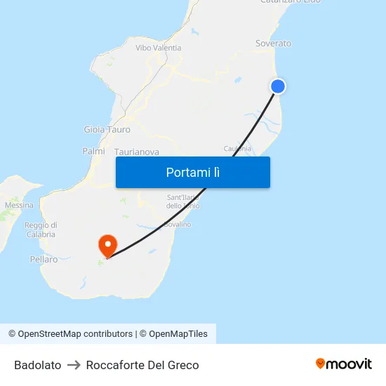 Badolato to Roccaforte Del Greco map