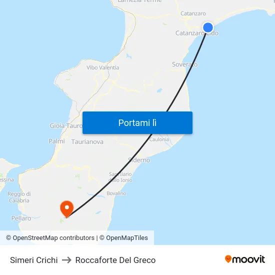 Simeri Crichi to Roccaforte Del Greco map