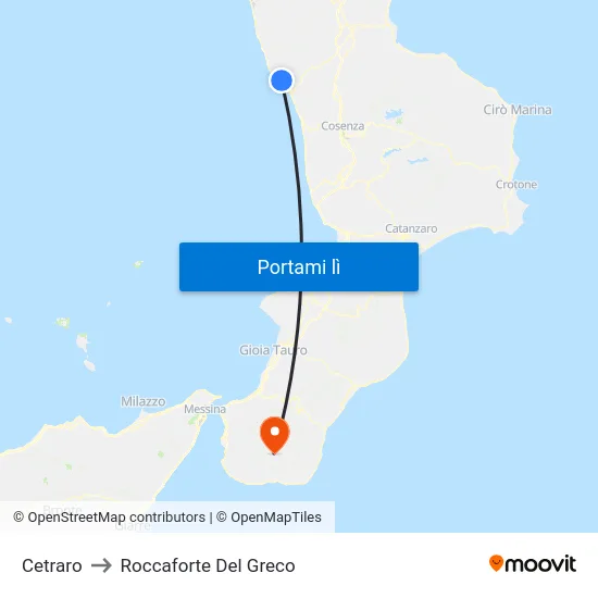 Cetraro to Roccaforte Del Greco map