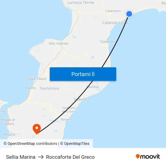 Sellia Marina to Roccaforte Del Greco map