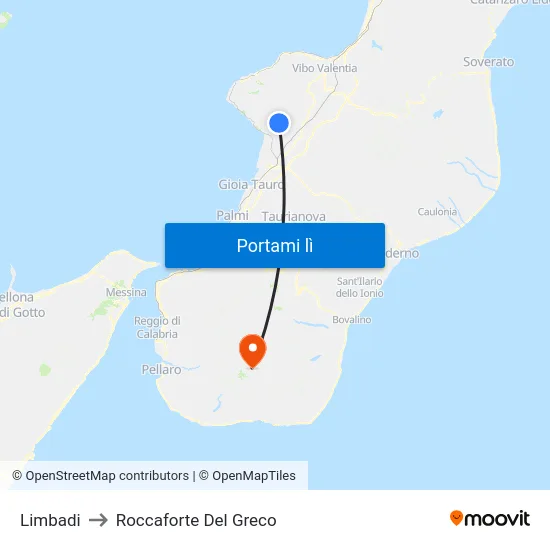 Limbadi to Roccaforte Del Greco map