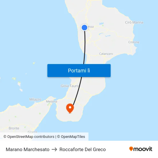 Marano Marchesato to Roccaforte Del Greco map