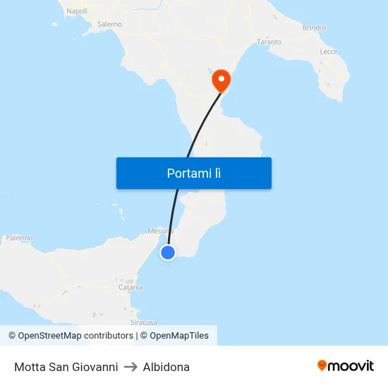 Motta San Giovanni to Albidona map